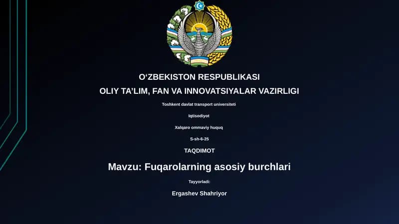 Fuqarolarning asosiy burchlari