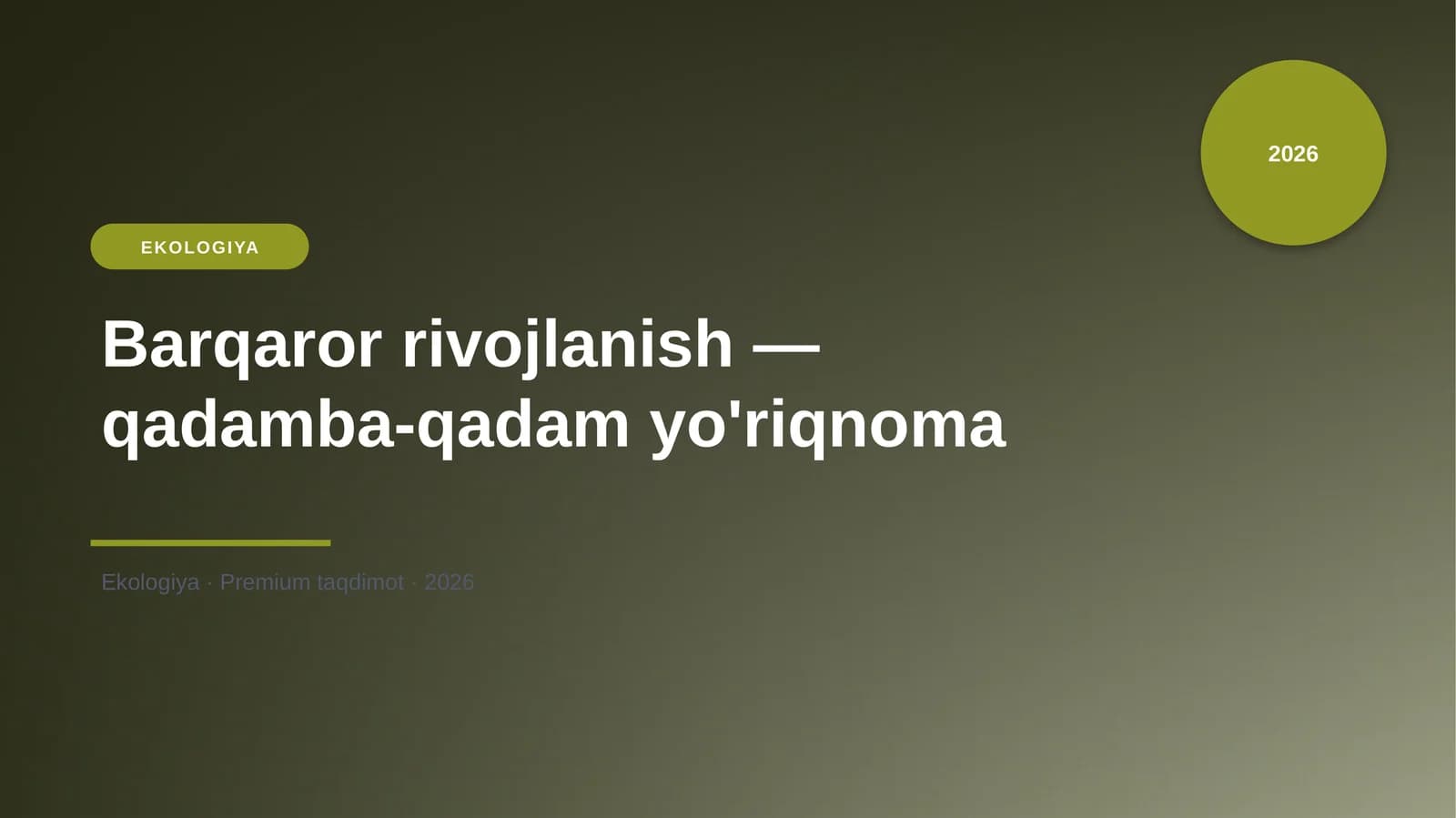 Barqaror rivojlanish — qadamba-qadam yo'riqnoma