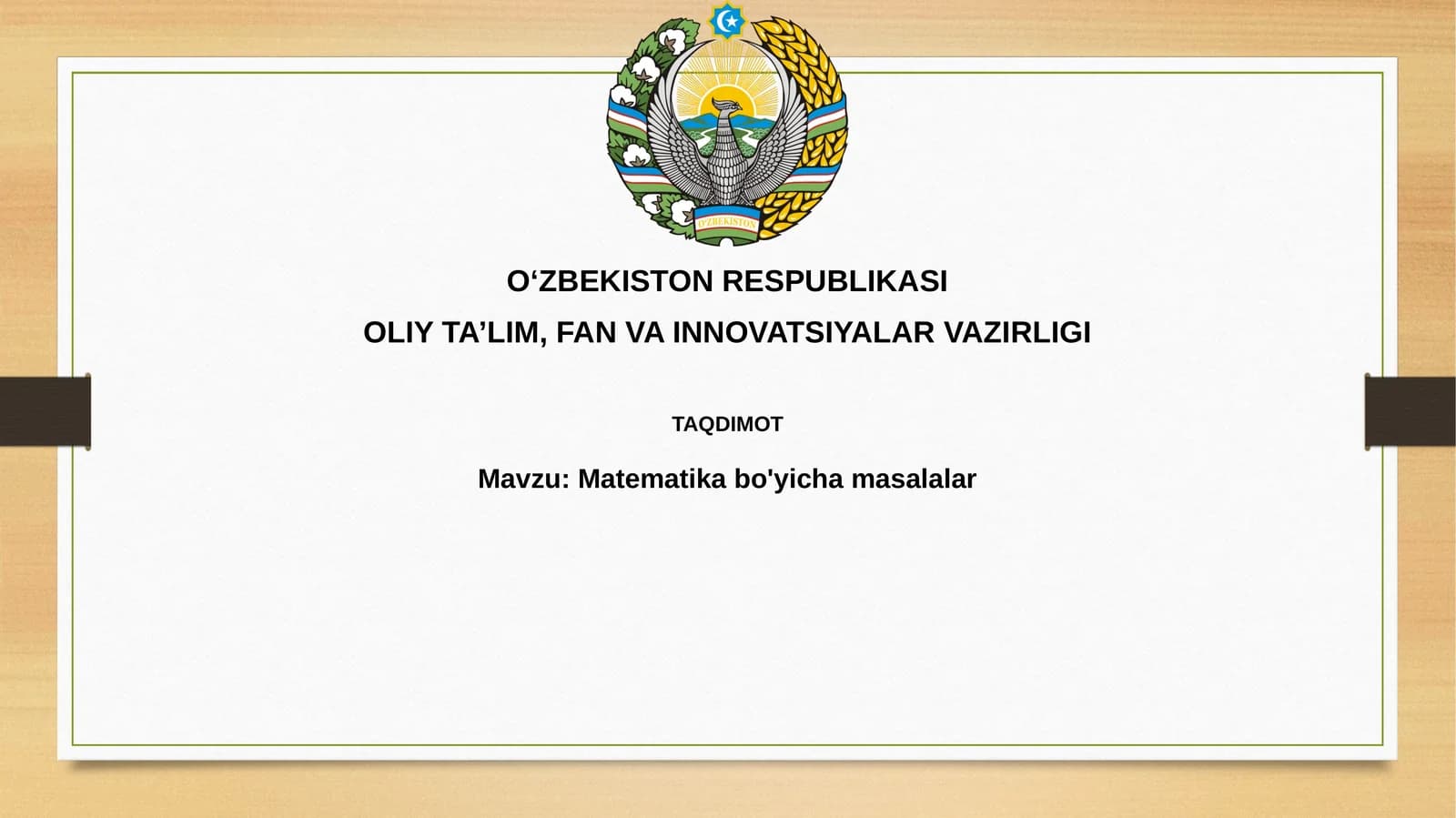 Matematikabo'yichamasalalar