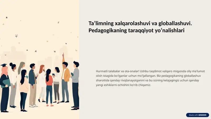 Globallashuv va Ta’lim