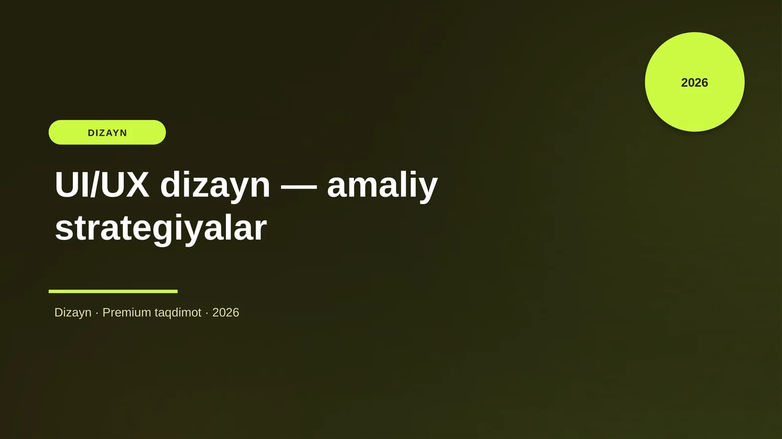 UI/UX dizayn — amaliy strategiyalar