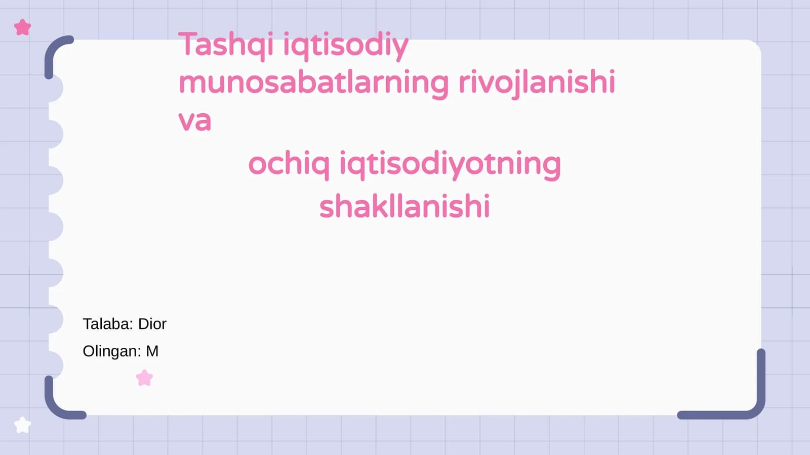 Tashqi iqtisodiy munosabatlarning rivojlanishi va ochiq iqtisodiyotning shakllanishi