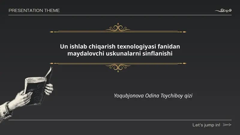 Maydalovchi uskunalarni sinflanishi