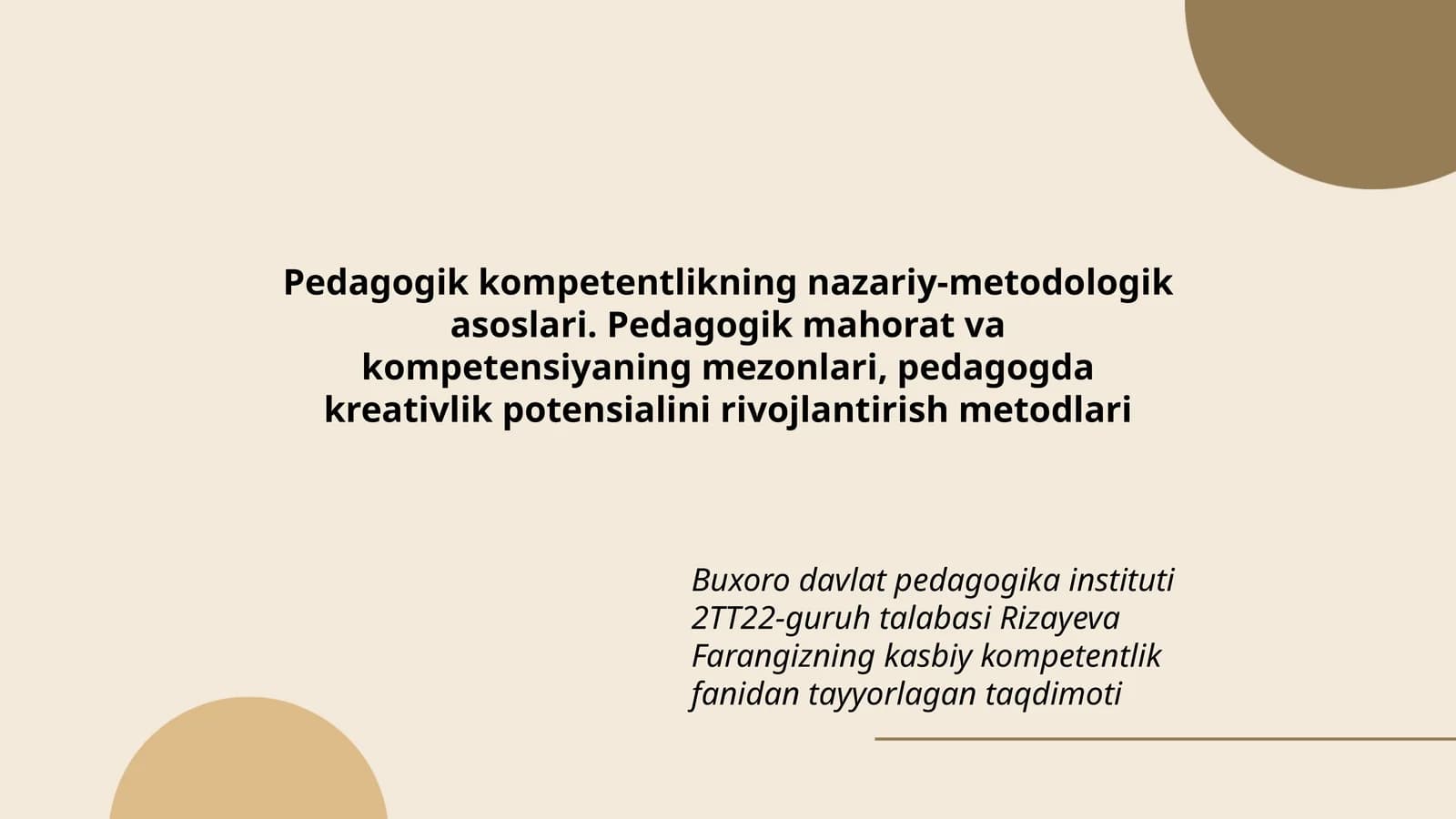 Pedagogik mahorat va kompetensiyaning mezonlari