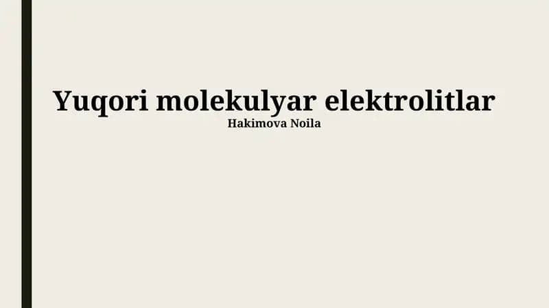 Yuqori molekulyar elektrolitlar