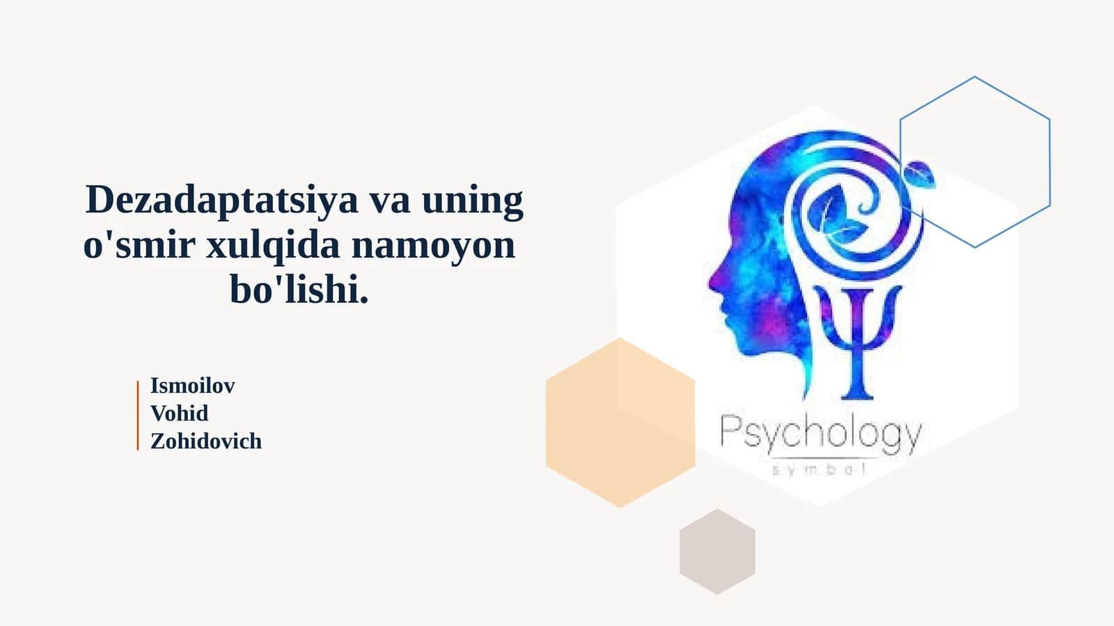 Dezadaptatsiya va uning o'smirxulqi danamoyon bo'lishi