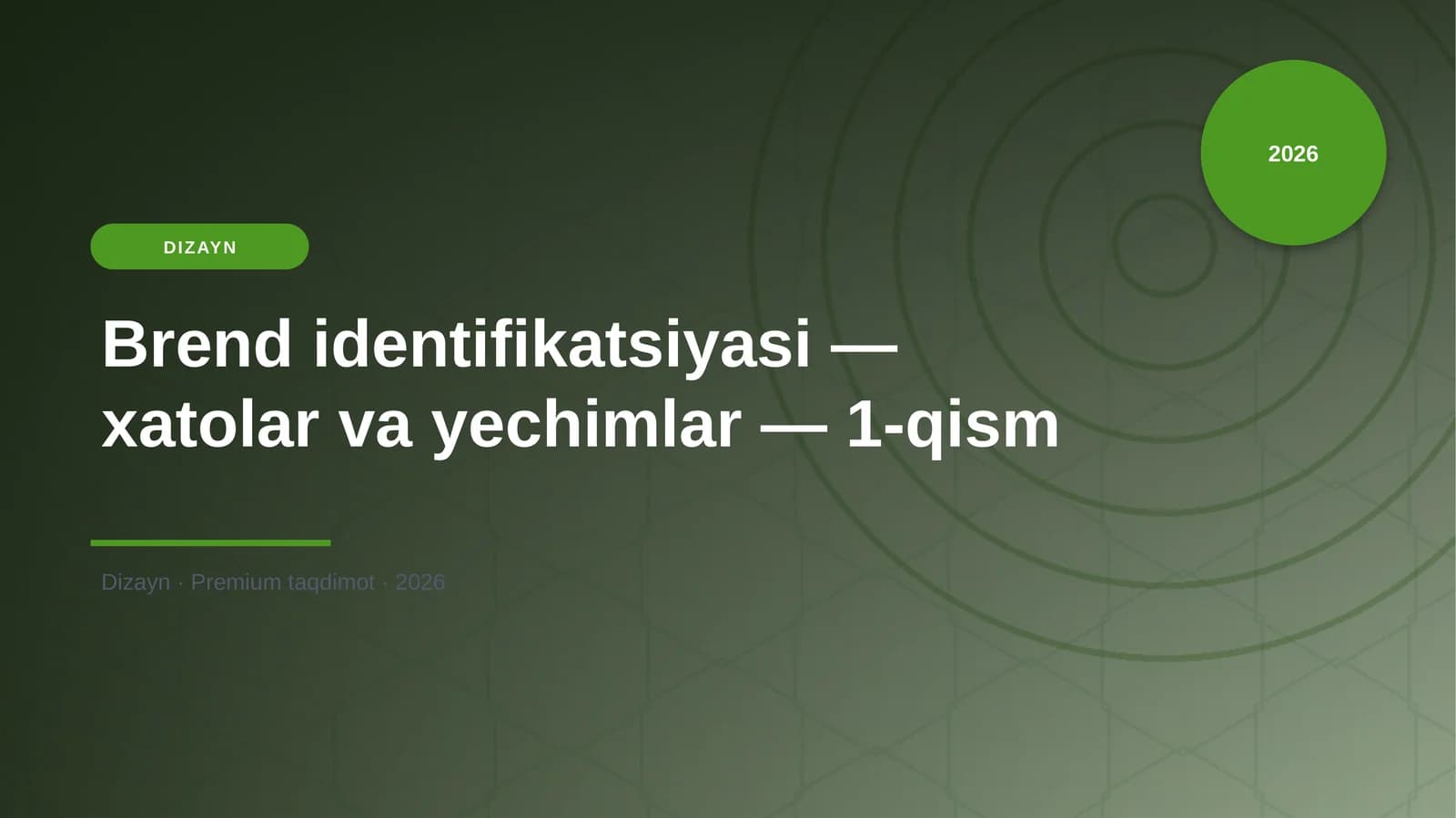Brend identifikatsiyasi — xatolar va yechimlar — 1-qism