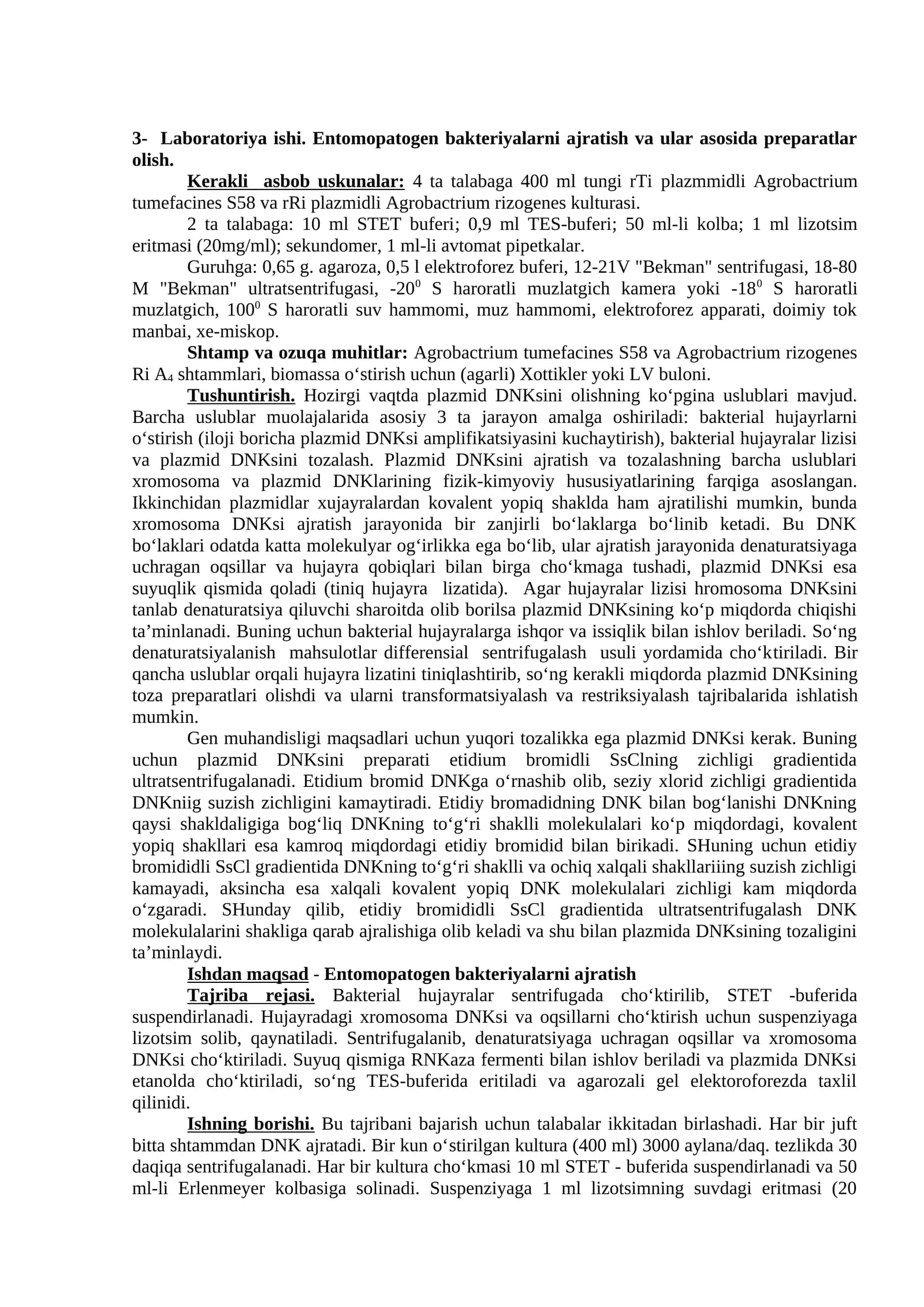 Plazmidli Agrobactrium uskunalari