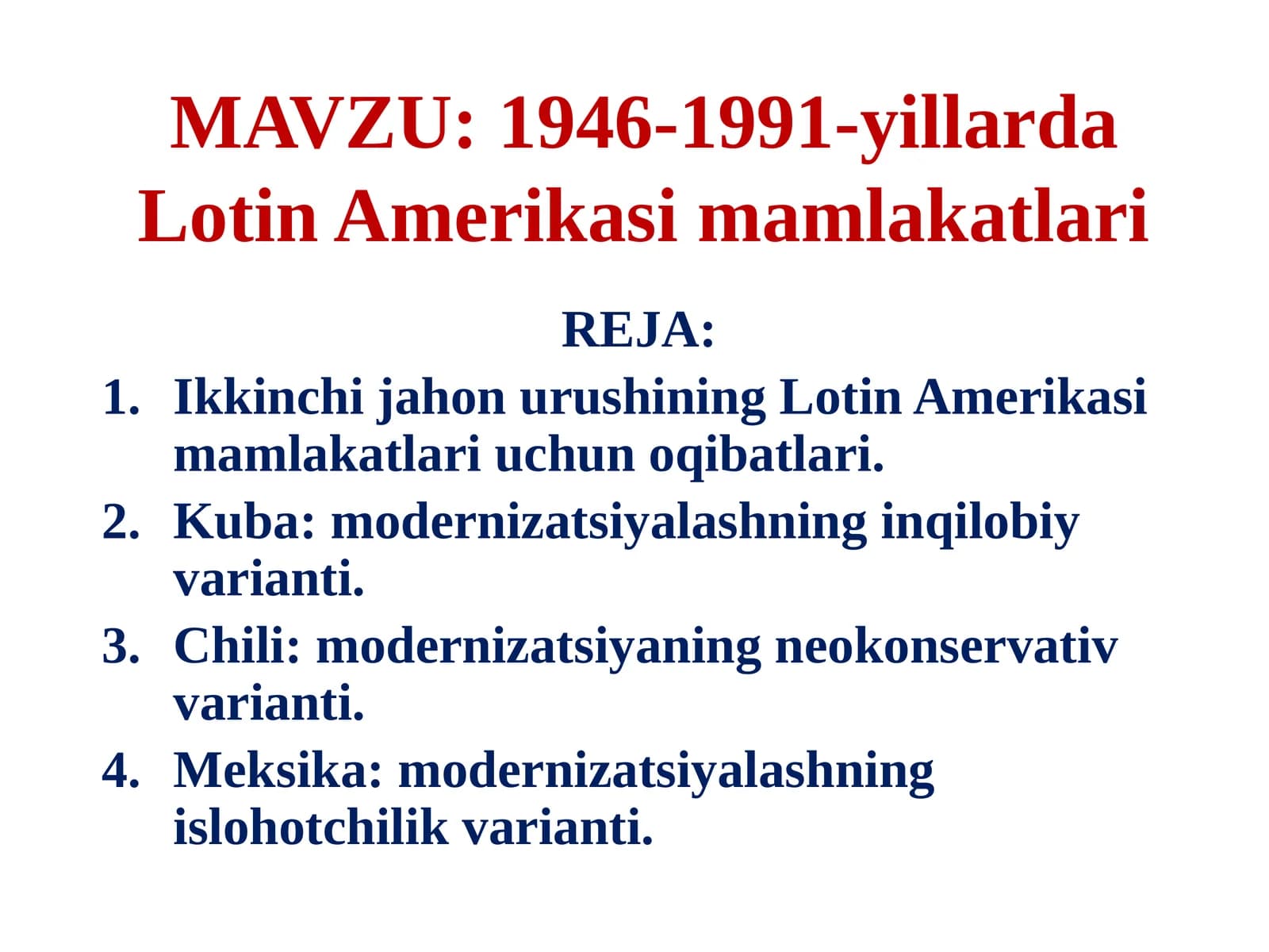 1946-1991-yillarda Lotin Amerikasi mamlakatlari