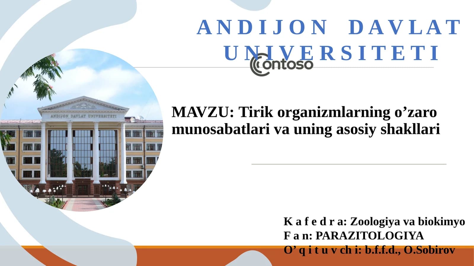 Tirik organizmlarning o’zaromunosabatlari va uning asosiy shakllari