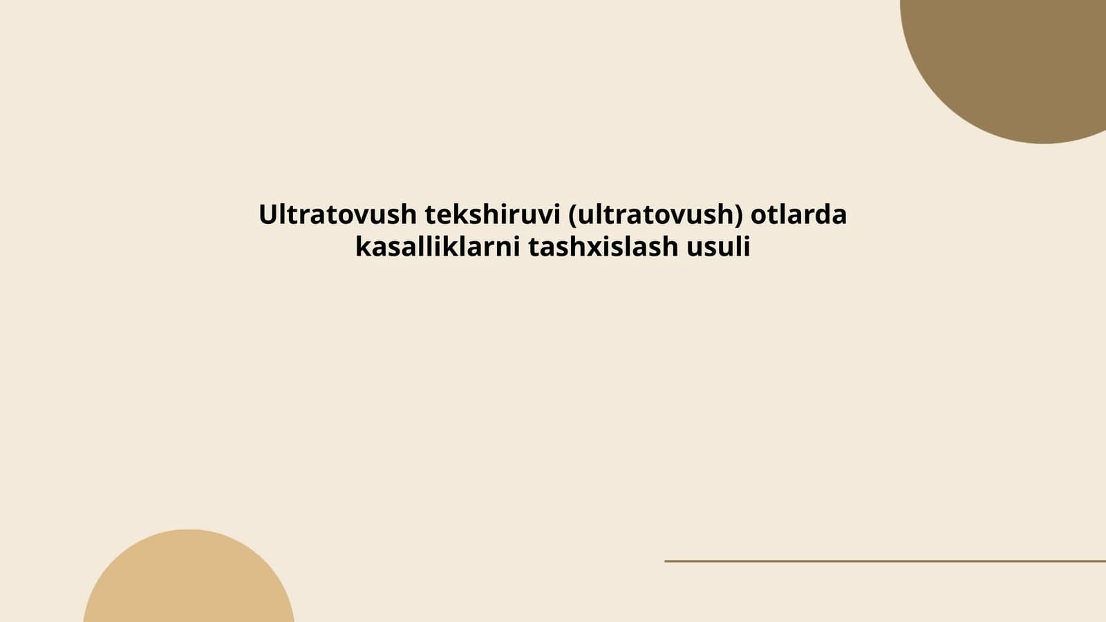 Otlarda ultratovush tekshiruvi (ultratovush) otlarda kasalliklarni tashxislash usuli