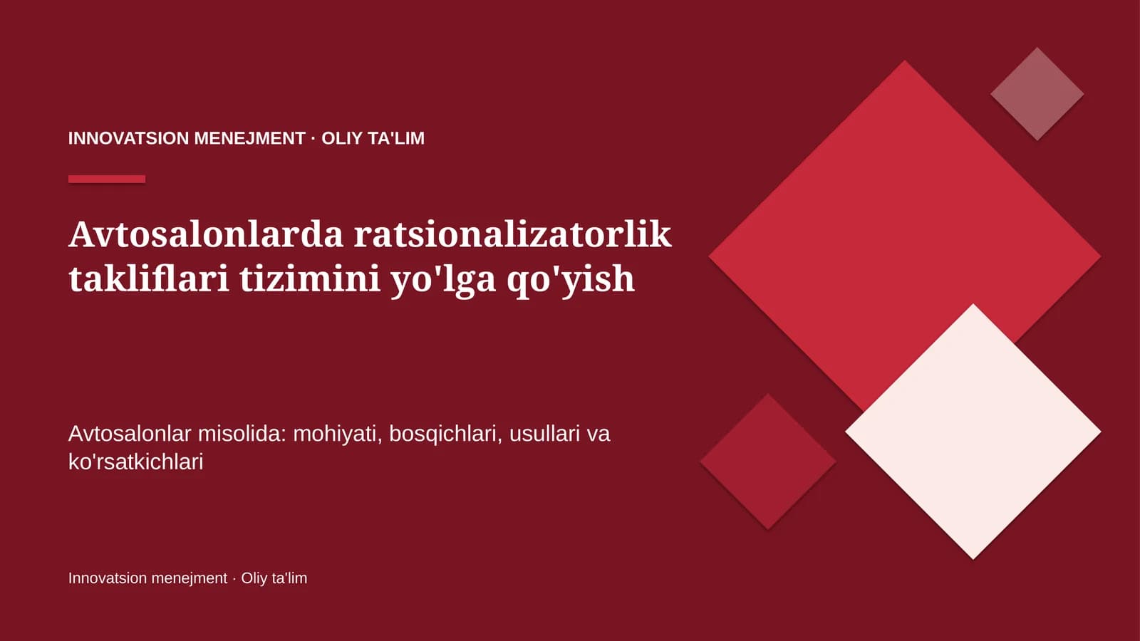 avtosalonlarda ratsionalizatorlik takliflari tizimini yo'lga qo'yish 4758