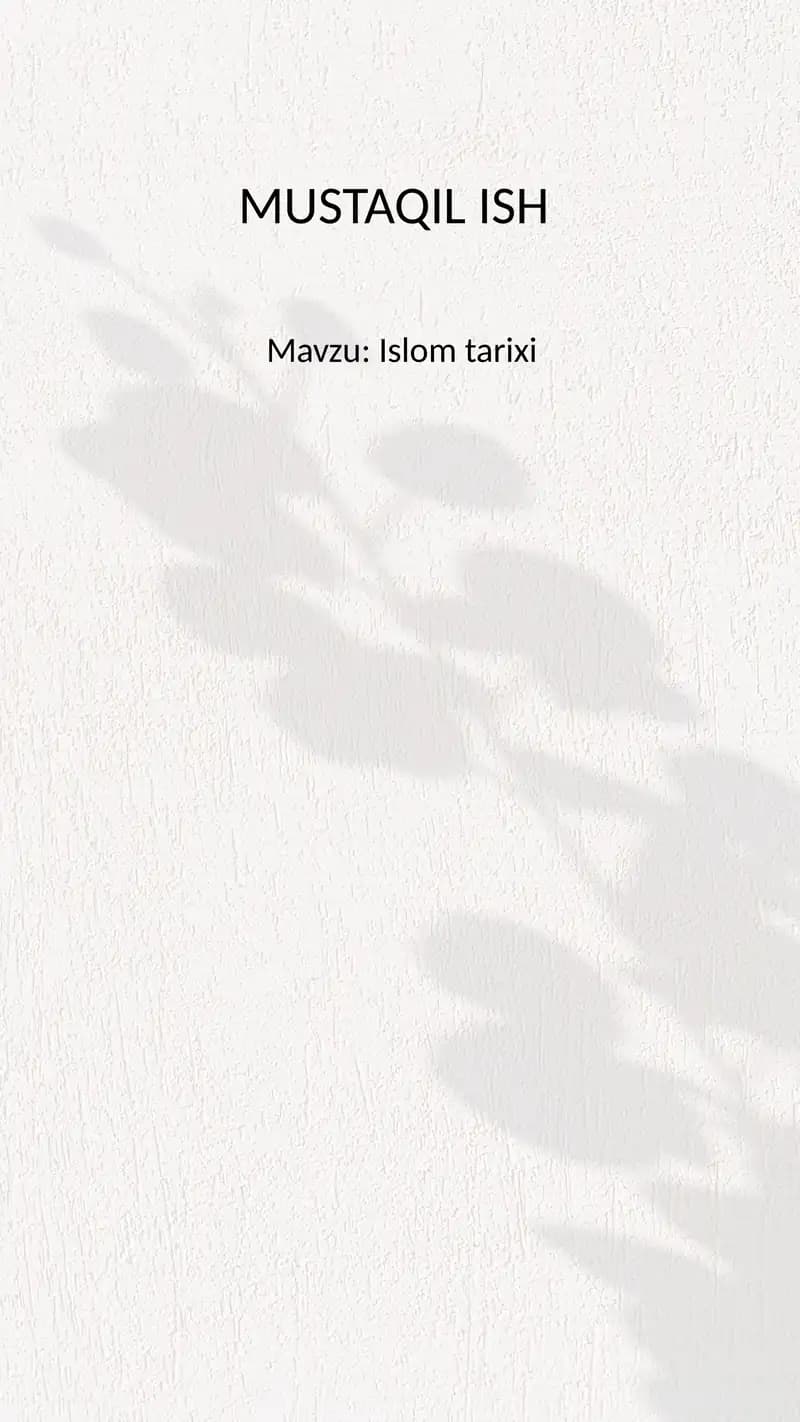 Islom tarixi