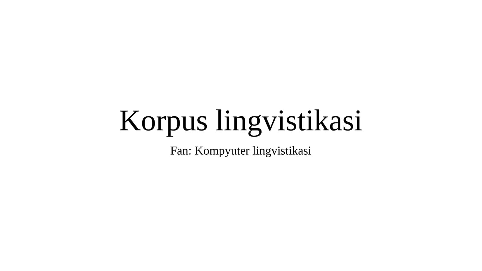 Korpus lingvistikasi