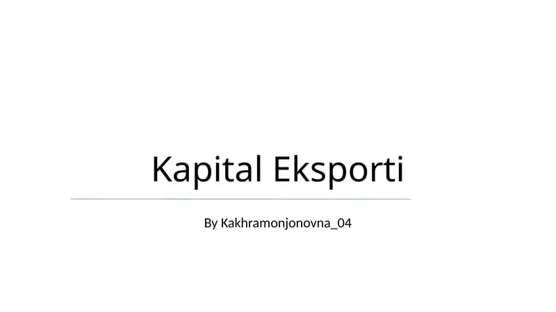 Kapital Eksporti