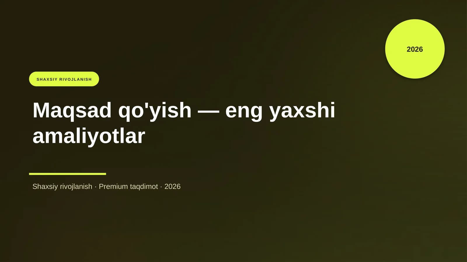 Maqsad qo'yish — eng yaxshi amaliyotlar