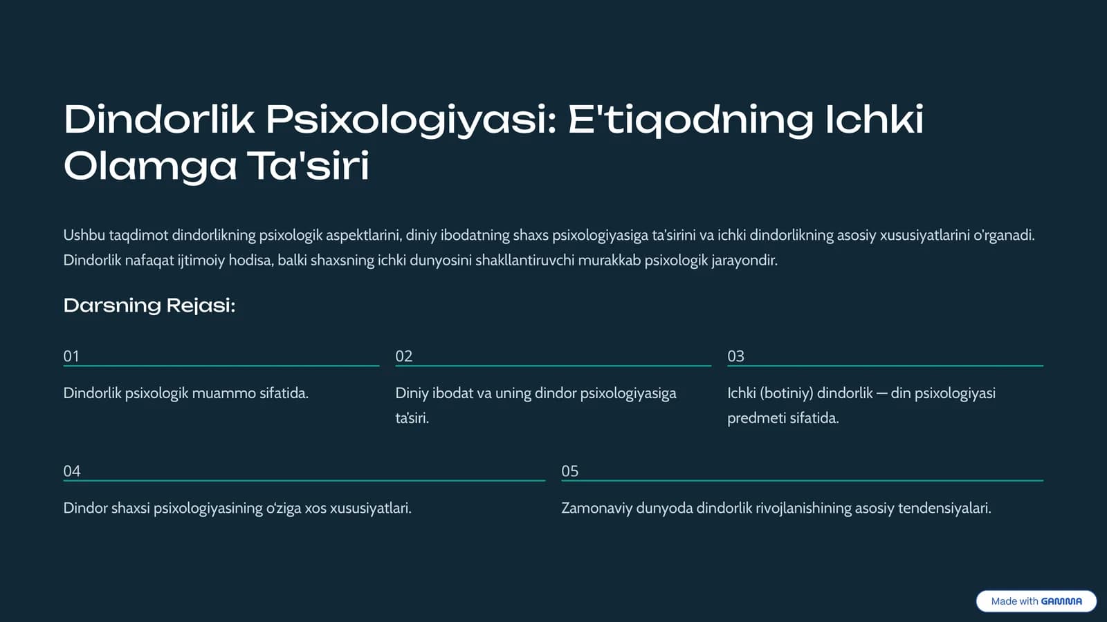Dindorlik Psixologiyasi: E'tiqodning Ichki Olamga Ta'siri