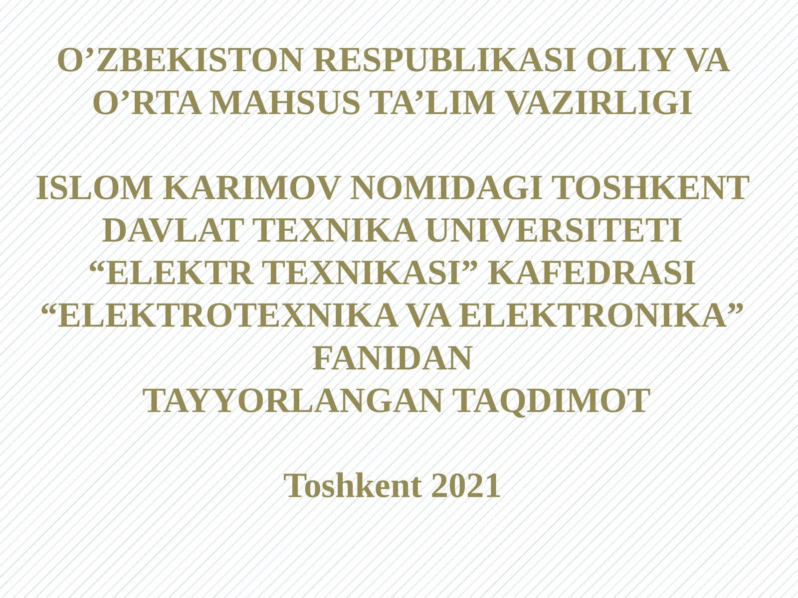 ELEKTRZANJIRI VA UNING ELEMENTLARI