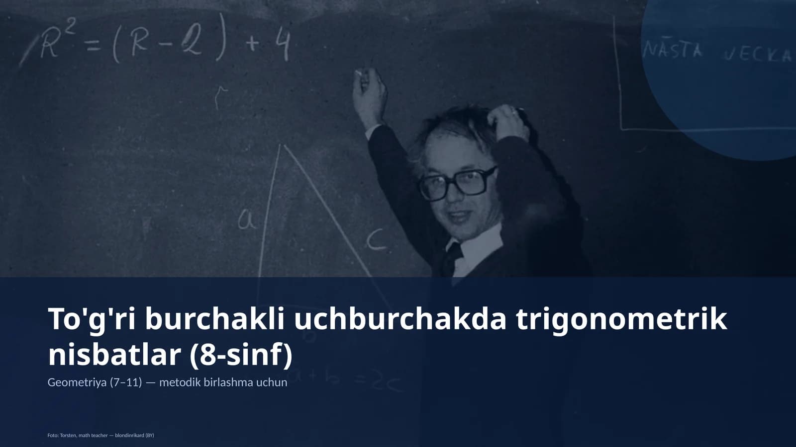 To'g'ri burchakli uchburchakda trigonometrik nisbatlar (8-sinf)