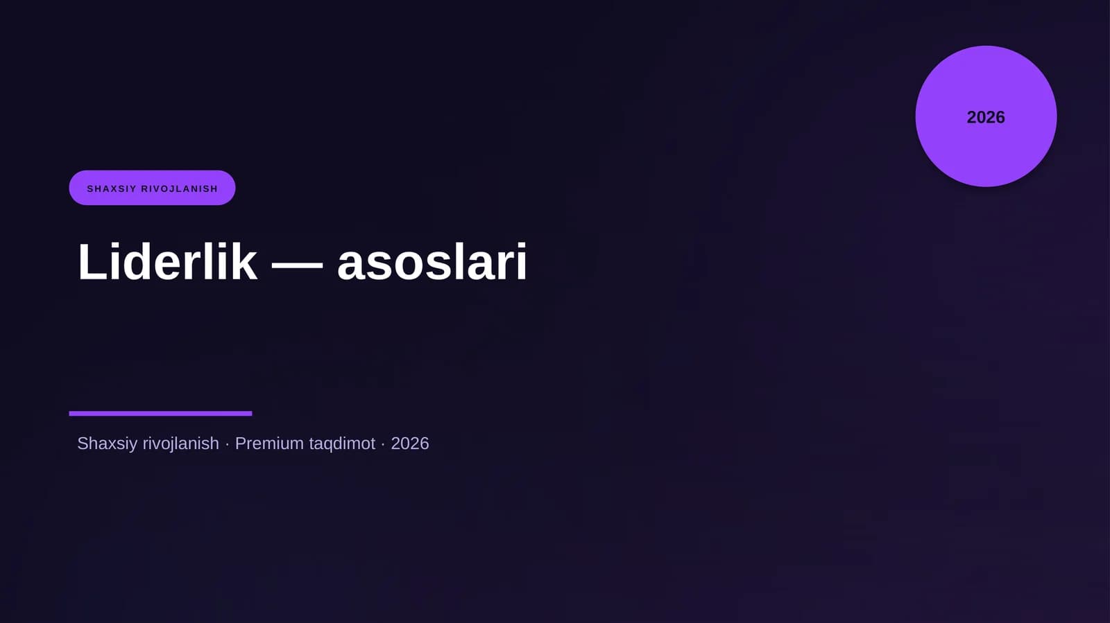 Liderlik — asoslari