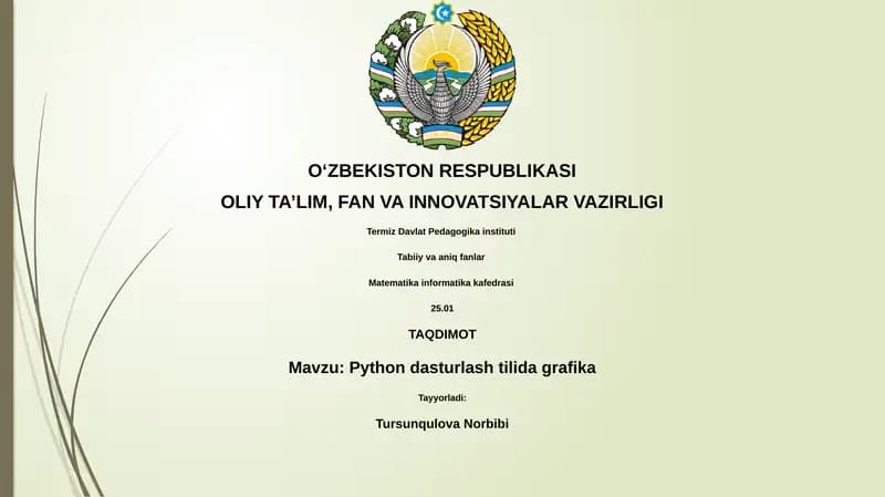 Python dasturlash tilida grafika