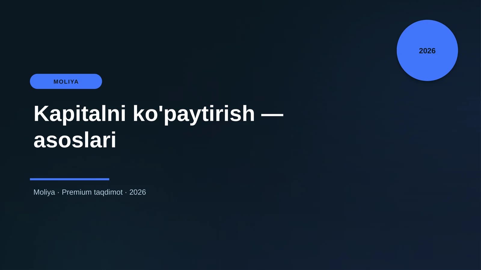 Kapitalni ko'paytirish — asoslari