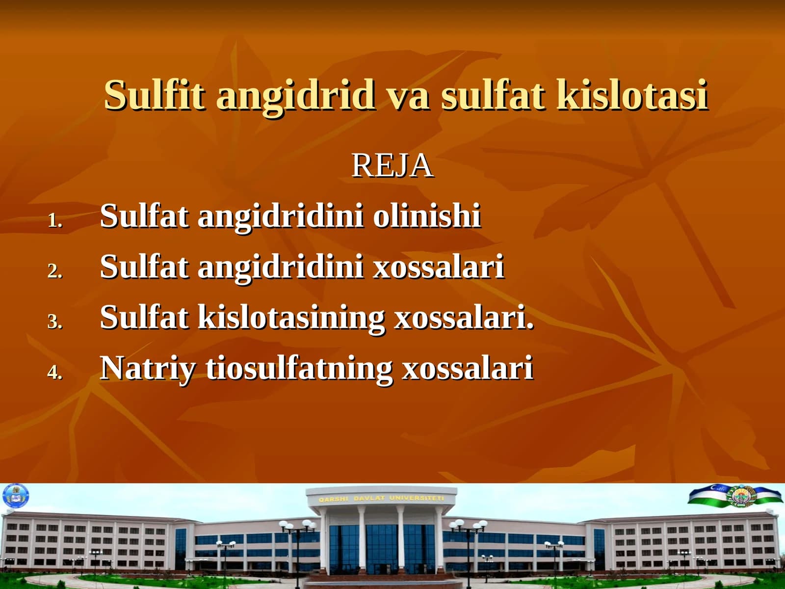 Sulfat angidridining olinishi
