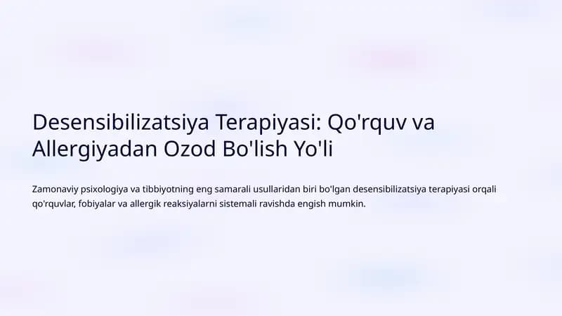 Desensibilizatsiya Terapiyasi