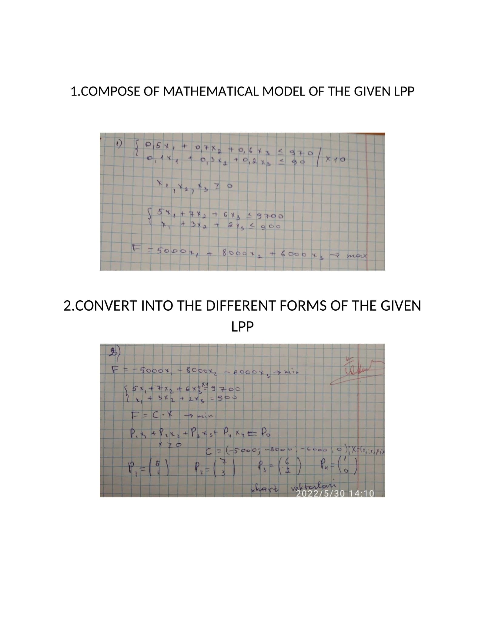 Calculator of Graphical Method of Linear Programming Step by Step