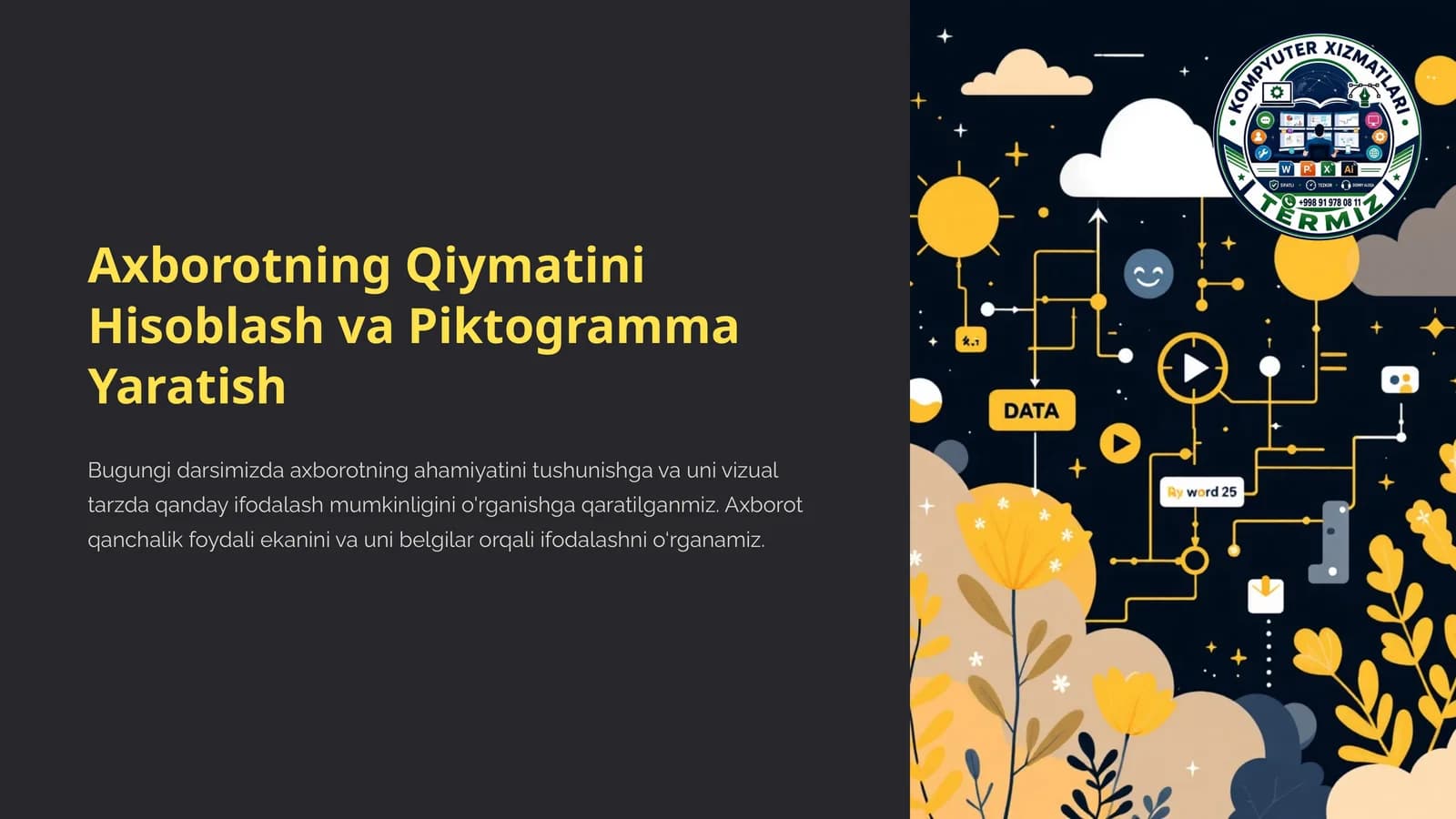 Axborotning Qiymatini Hisoblash va Piktogramma Yaratish