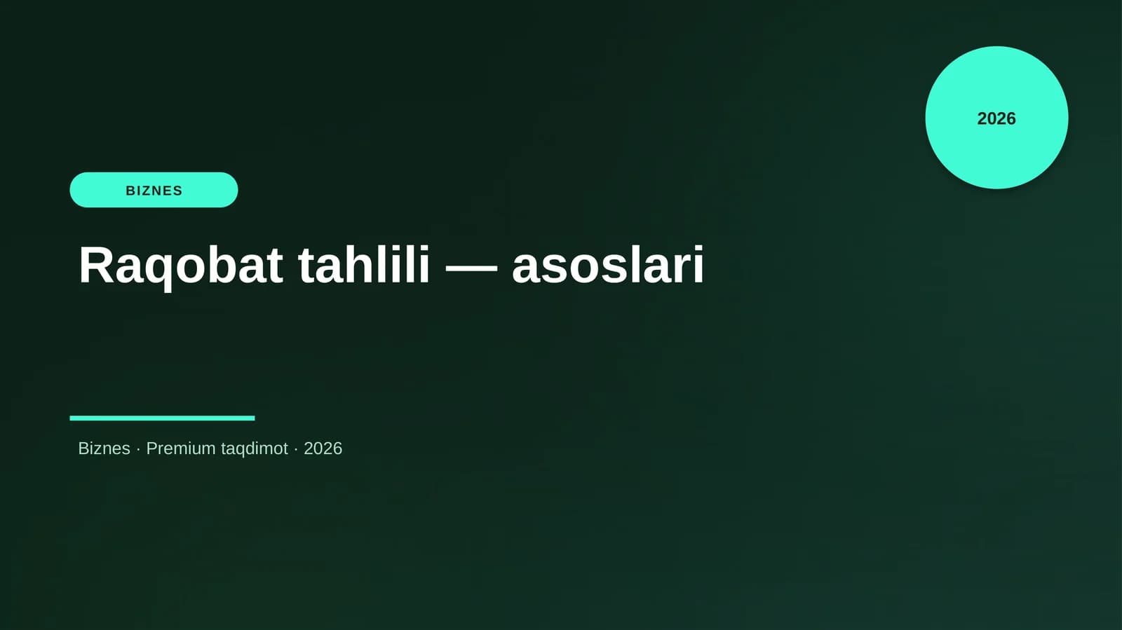 Raqobat tahlili — asoslari