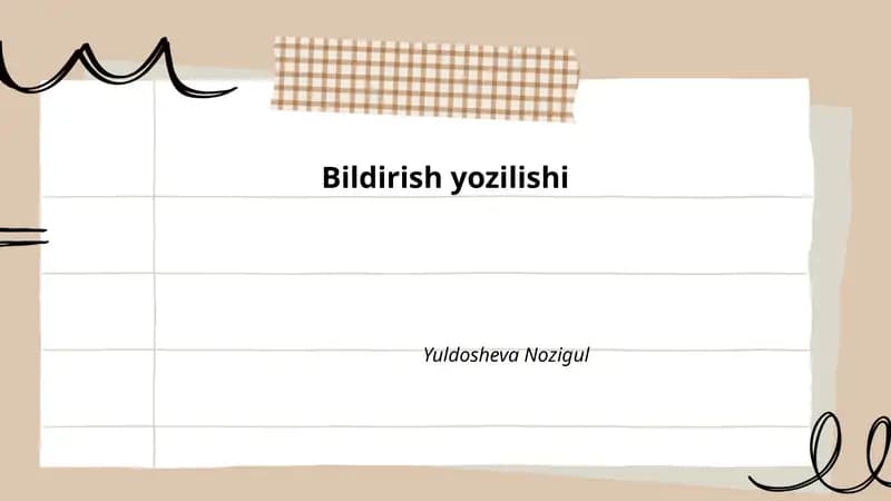 Bildirish yozilishi