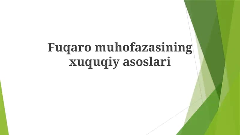 Fuqaromuhofazasiningxuquqiyasoslari