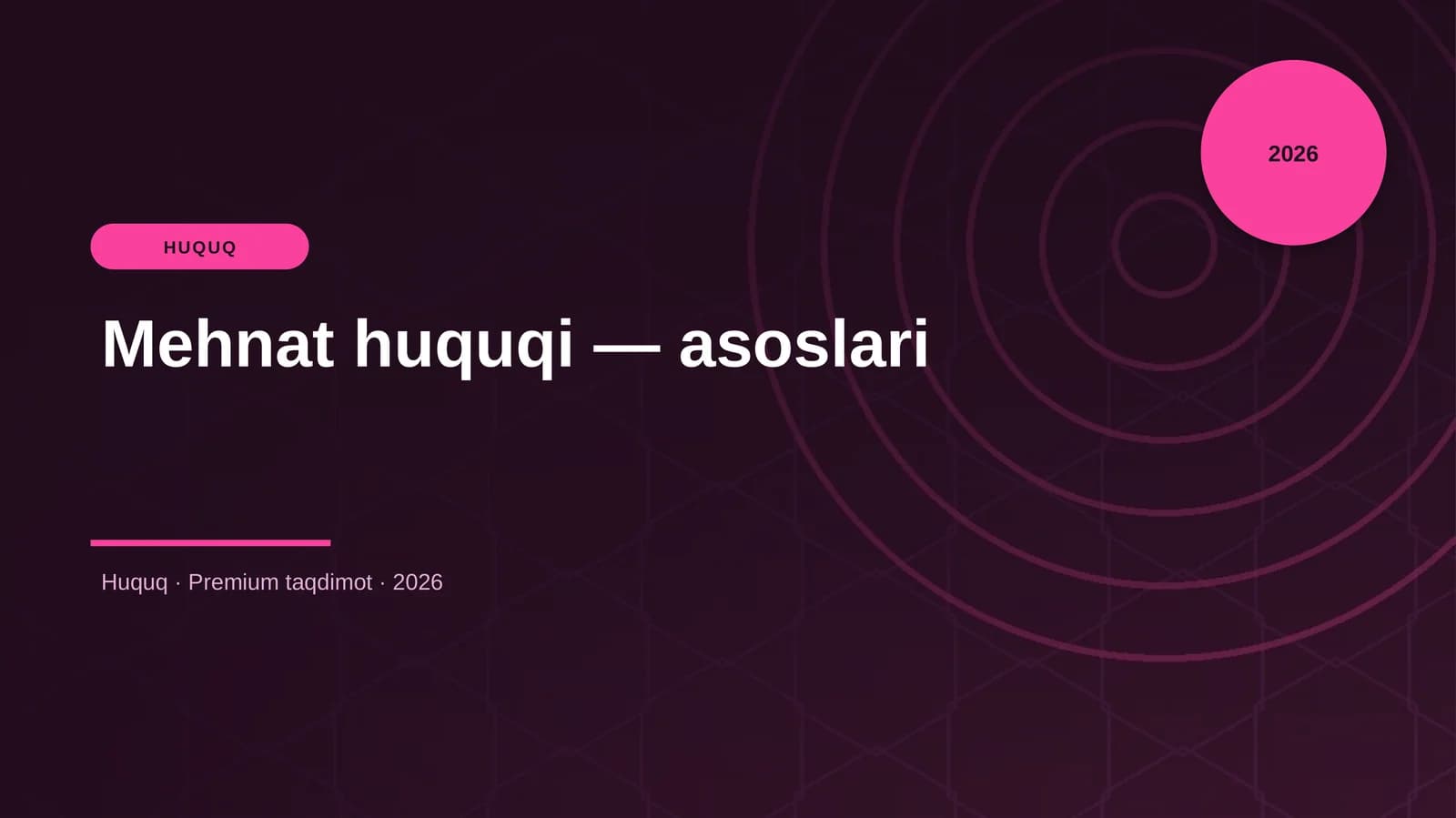 Mehnat huquqi — asoslari