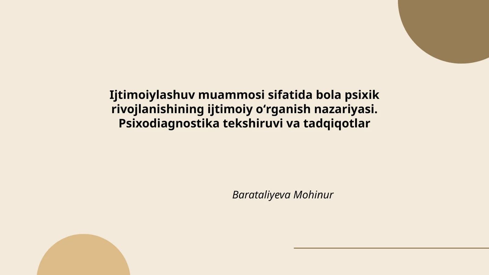 Ijtimoiylashuv muammosi sifatida bola psixik rivojlanishining ijtimoiy oʻrganish nazariyasi