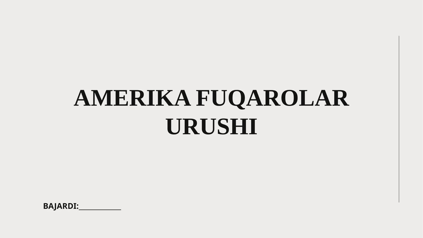 AMERIKA FUQAROLAR URUSHI