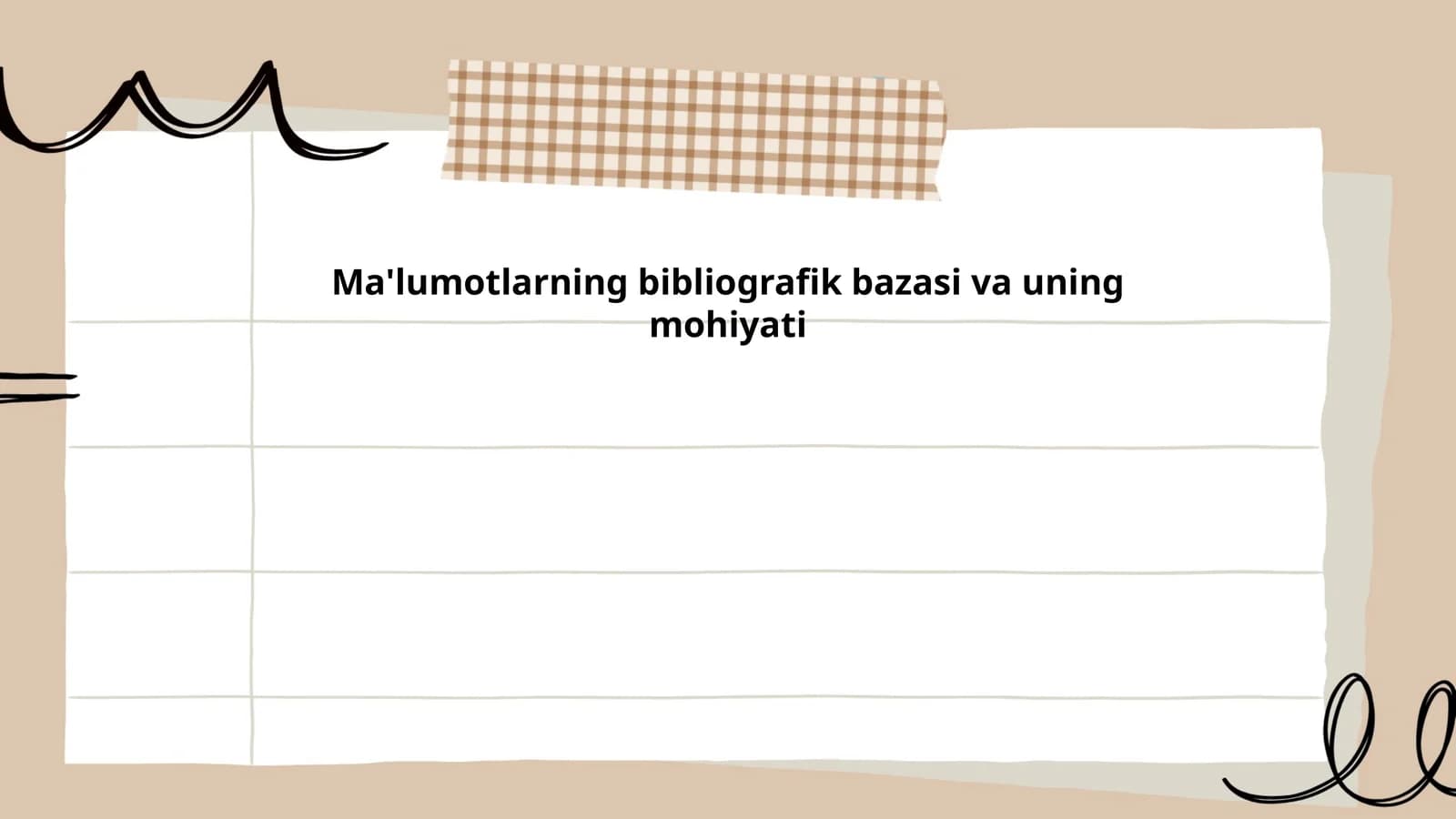 Ma'lumotlarning bibliografik bazasi va uning mohiyati