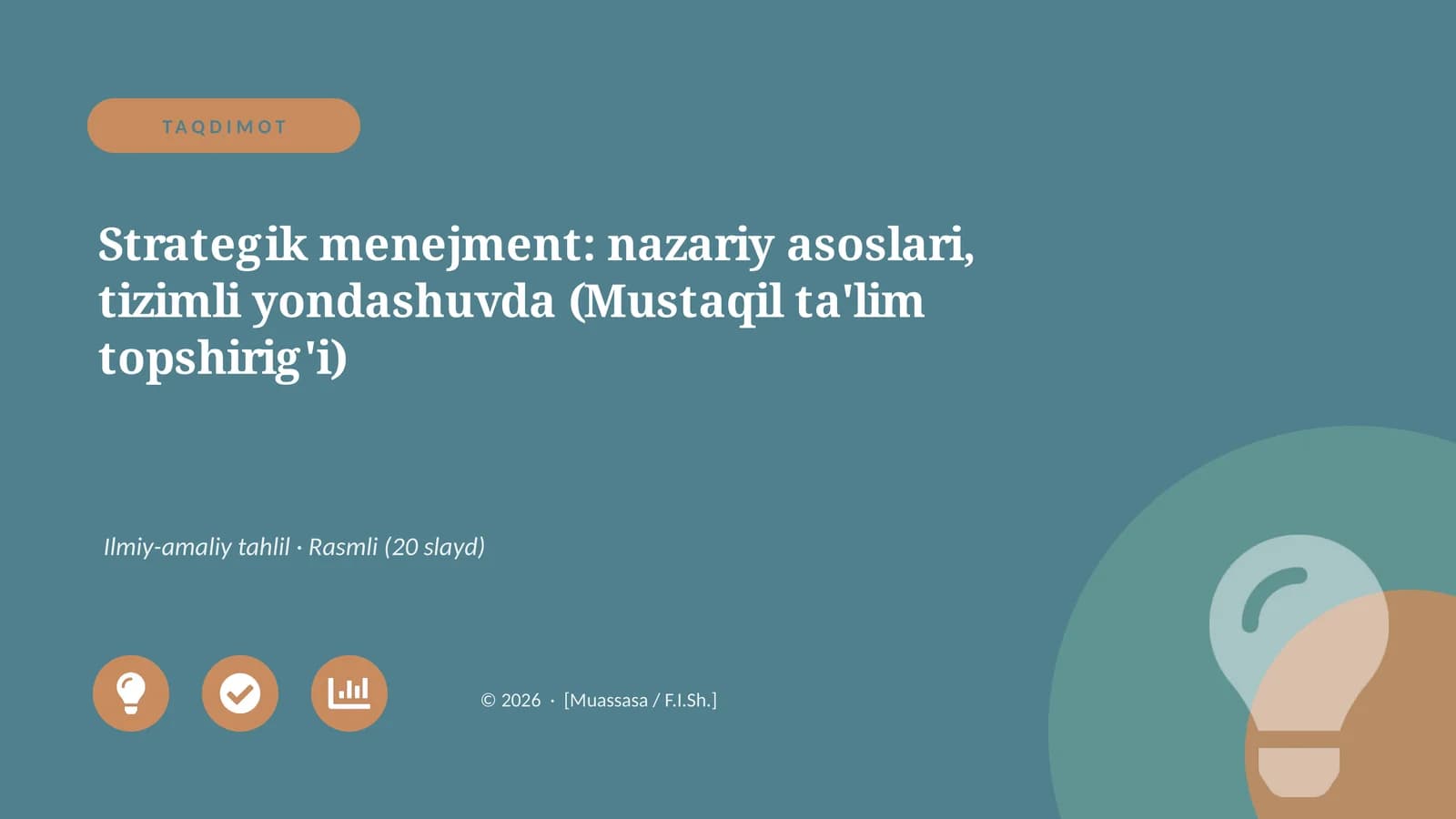 Strategik menejment: nazariy asoslari, tizimli yondashuvda