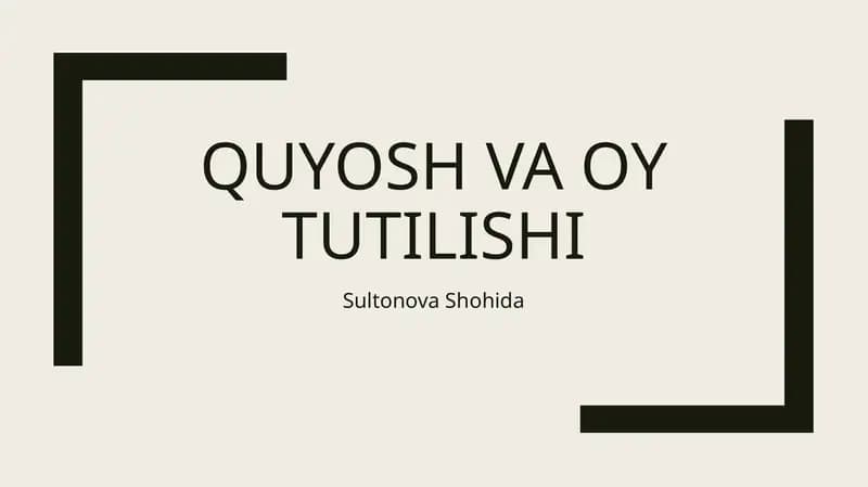 Quyosh va oy tutilishi