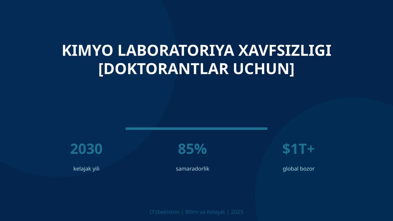 Kimyo laboratoriya xavfsizligi [doktorantlar uchun]