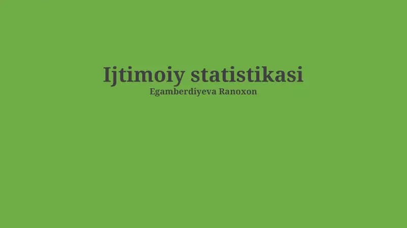 Ijtimoiy statistikasi