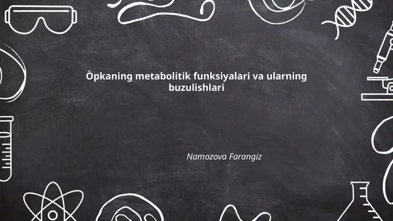 Òpkaning metabolitik funksiyalari va ularning buzulishlari