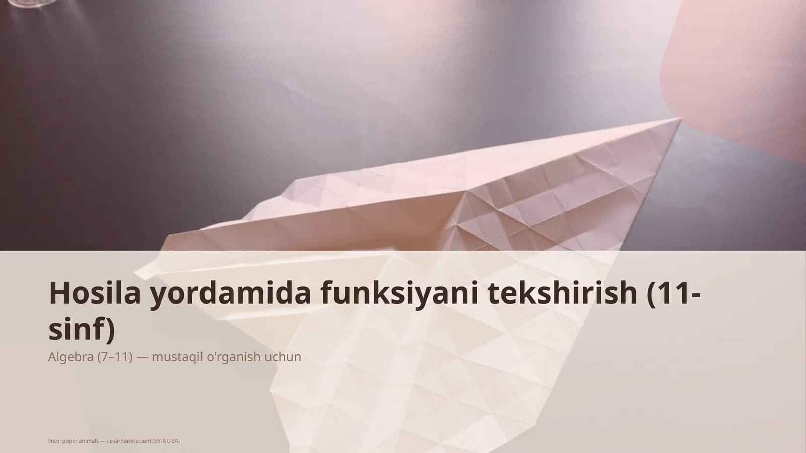 Hosila yordamida funksiyani tekshirish (11-sinf)