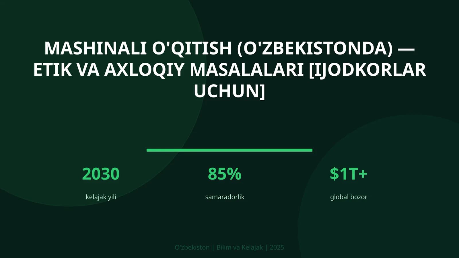 Mashinali o'qitish (O'zbekistonda) — etik va axloqiy masalalari [ijodkorlar uchun]