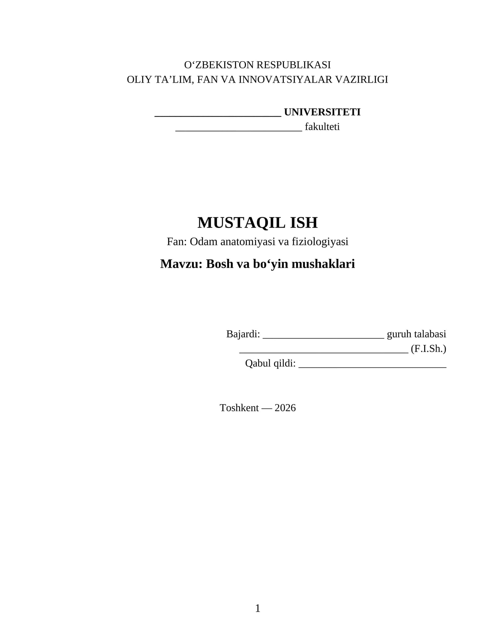 Inson anatomiyasi va fiziologiyasi