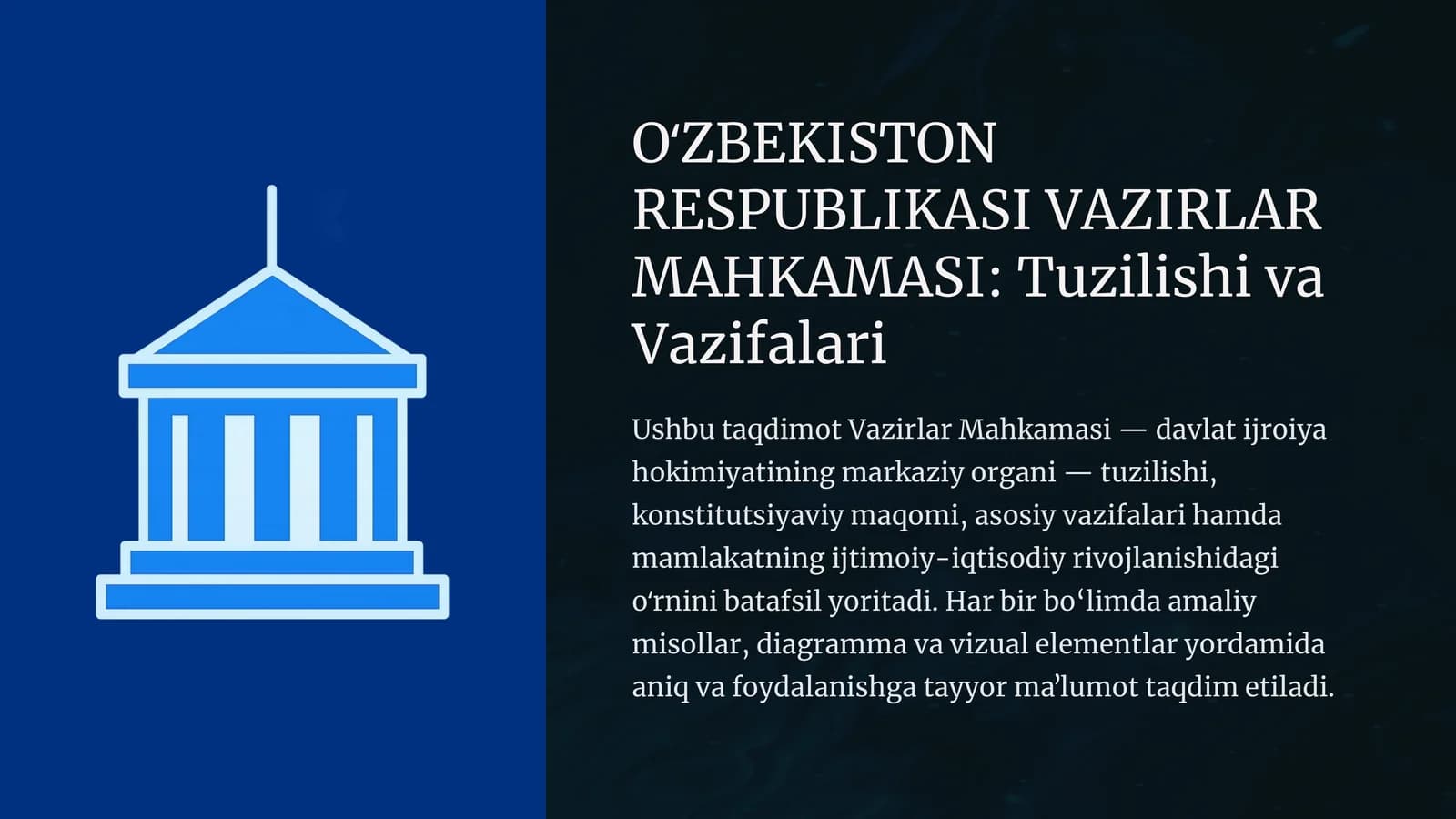 VAZIRLAR MAHKAMASI: Tuzilishi va Vazifalari