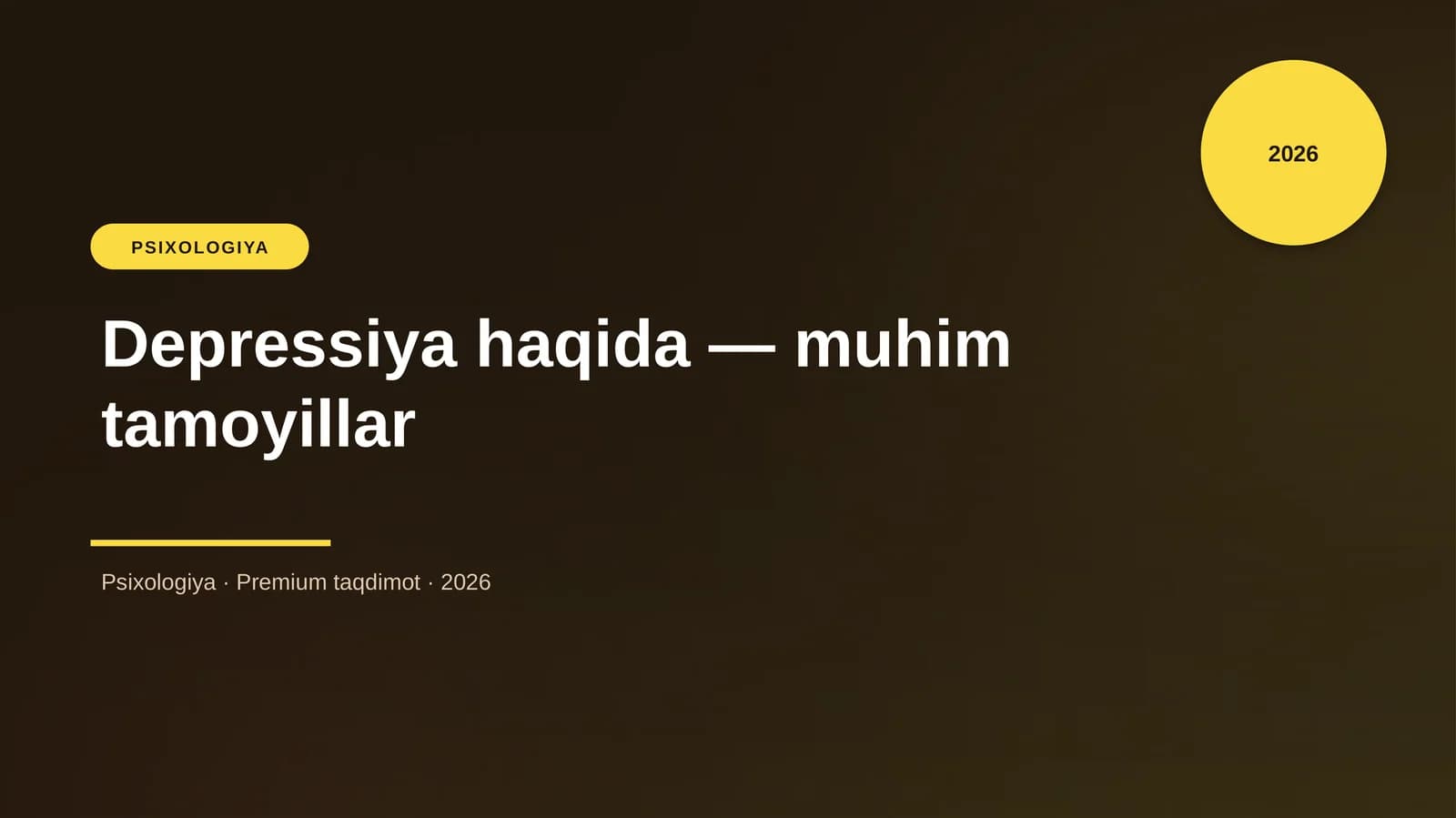 Depressiya haqida — muhim tamoyillar