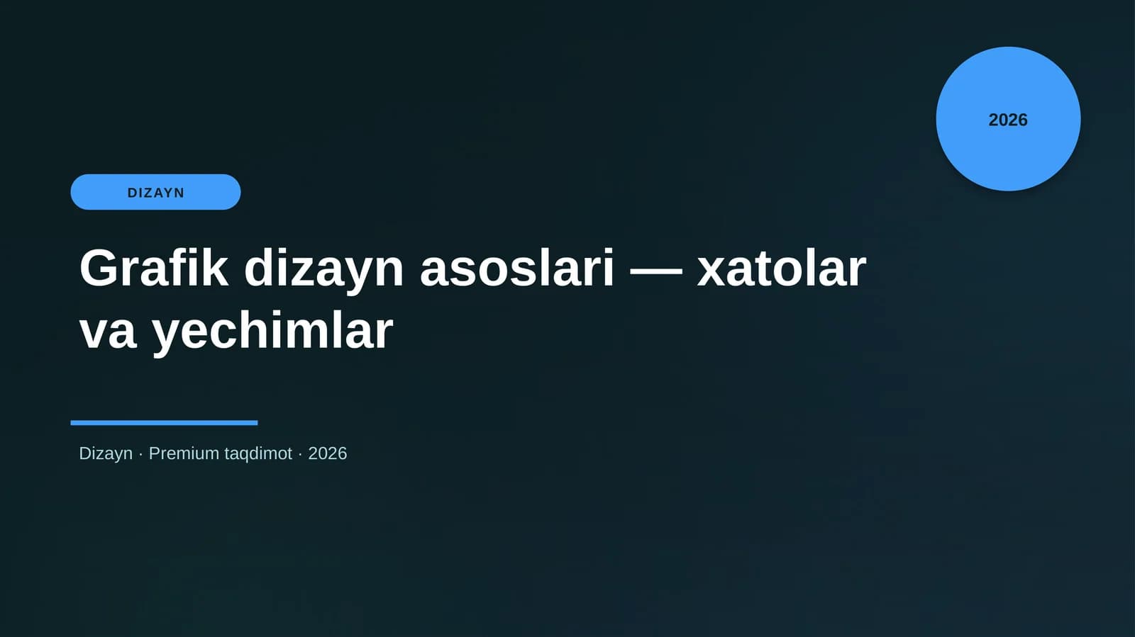 Grafik dizayn asoslari — xatolar va yechimlar