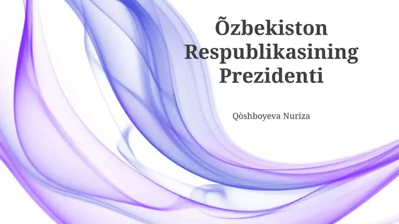 Oʻzbekiston Respublikasi Prezidentining Vazifalari