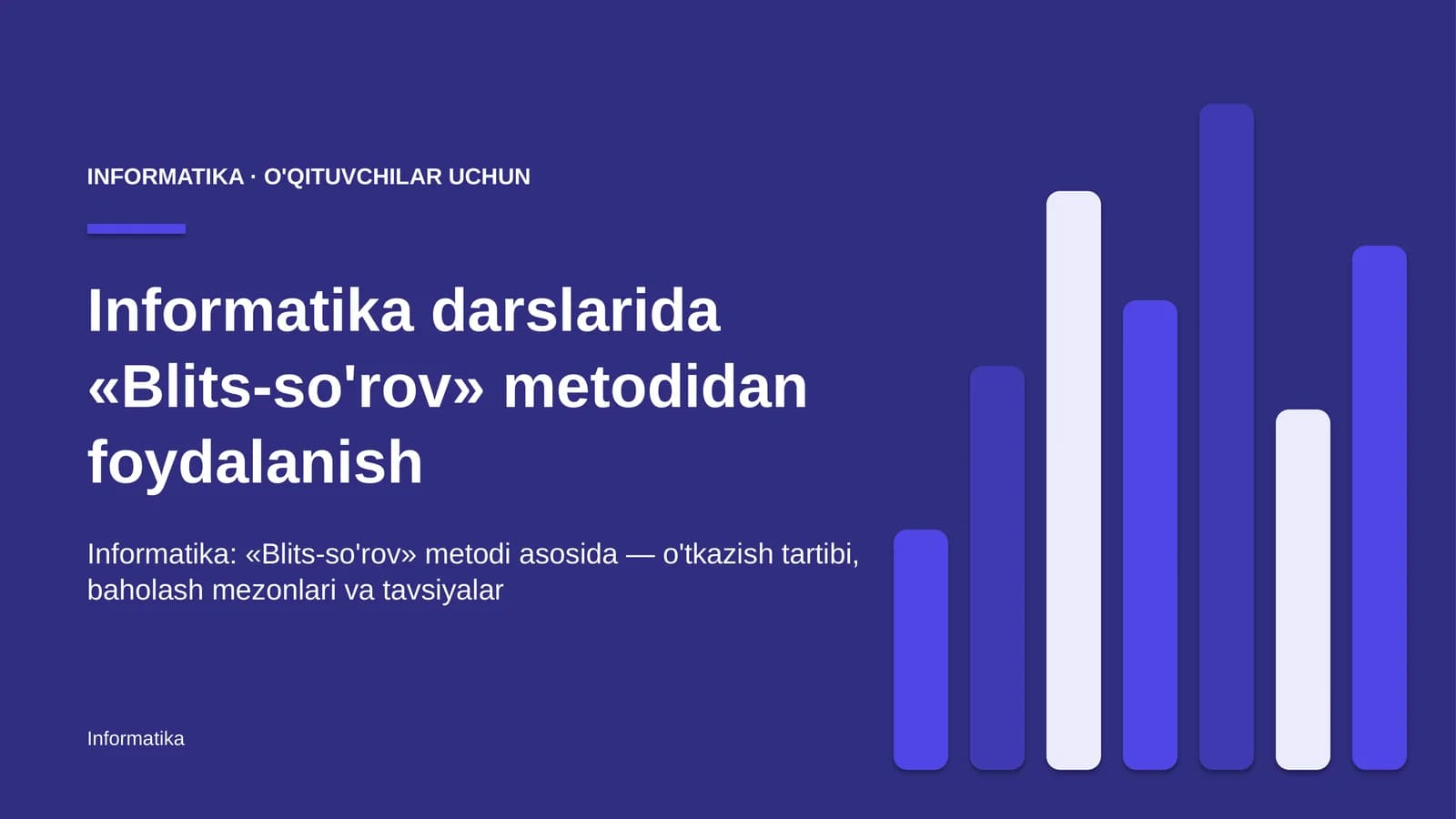 informatika darslarida blits so'rov metodidan foydalanish 9250